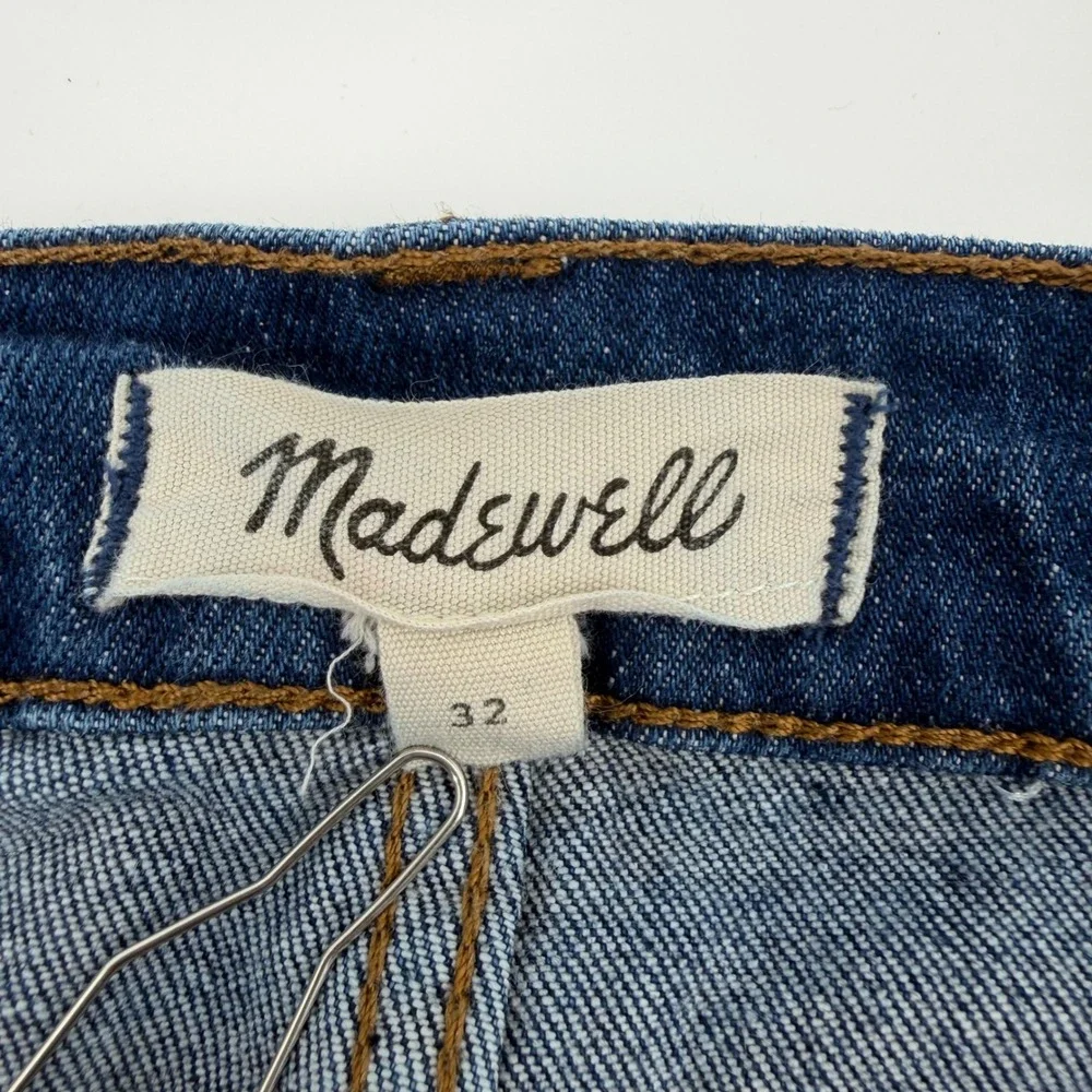 Madewell Denim Button Front A Line Mini Skirt Dark Wash Casual Classic Womens 32